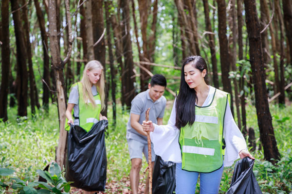 RSC recogida de basura en el bosque